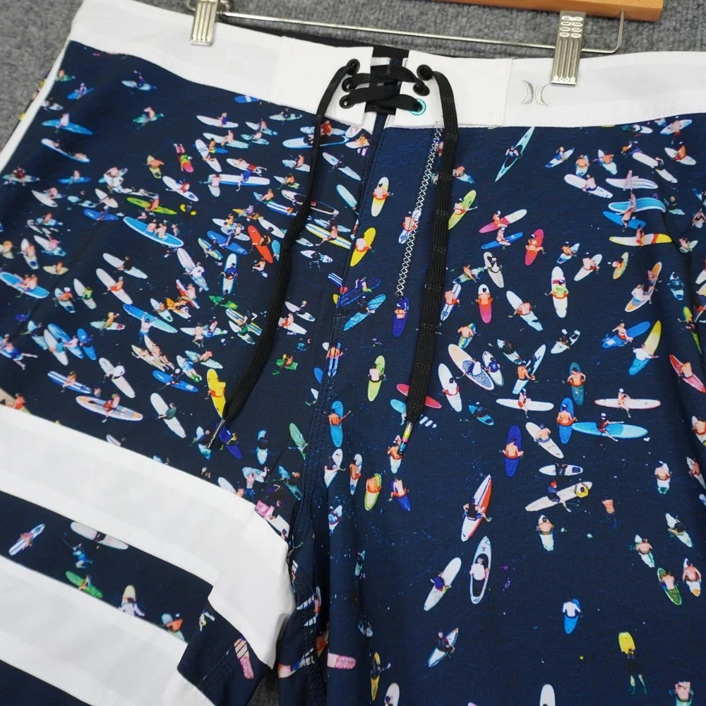 NEW Hurley Board Shorts Mens 36 Blue Ben Carlson Foundation Surfer Print Phantom